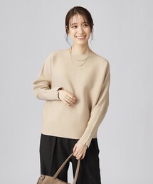 ◆【セットアップ可／洗える】上品でフェミニンな ドルマンニット【ここちイージー】