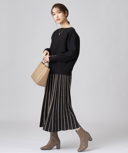 DRESKIP（ドレスキップ）の「◆【セットアップ可／洗える】上品でフェミニンな ドルマンニット【ここちイージー】（ニット/セーター・レディース・ブラック/イエロー系その他/サンドベージュ/パープル系/ブルー/オフホワイト・02/03）」の14枚目の写真