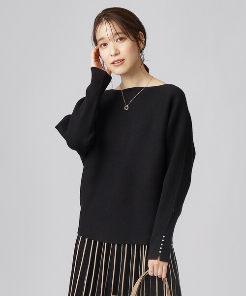 DRESKIP（ドレスキップ）の「◆【セットアップ可／洗える】上品でフェミニンな ドルマンニット【ここちイージー】（ニット/セーター・レディース・ブラック/イエロー系その他/サンドベージュ/パープル系/ブルー/オフホワイト・02/03）」の16枚目の写真