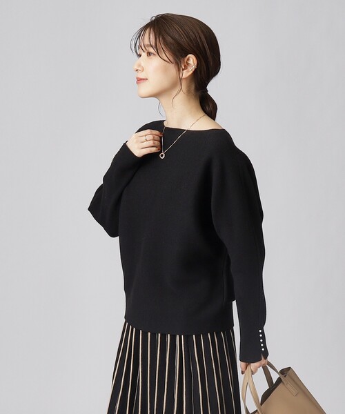 DRESKIP（ドレスキップ）の「◆【セットアップ可／洗える】上品でフェミニンな ドルマンニット【ここちイージー】（ニット/セーター・レディース・ブラック/イエロー系その他/サンドベージュ/パープル系/ブルー/オフホワイト・02/03）」の17枚目の写真