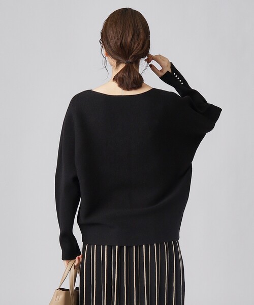 DRESKIP（ドレスキップ）の「◆【セットアップ可／洗える】上品でフェミニンな ドルマンニット【ここちイージー】（ニット/セーター・レディース・ブラック/イエロー系その他/サンドベージュ/パープル系/ブルー/オフホワイト・02/03）」の18枚目の写真