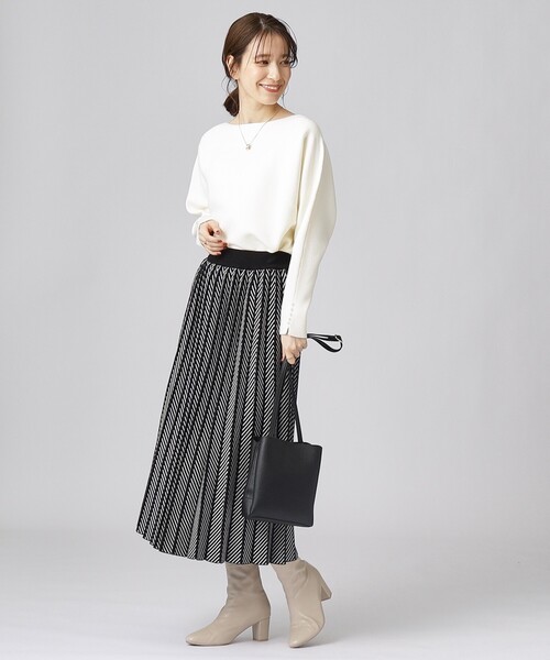 DRESKIP（ドレスキップ）の「◆【セットアップ可／洗える】上品でフェミニンな ドルマンニット【ここちイージー】（ニット/セーター・レディース・ブラック/イエロー系その他/サンドベージュ/パープル系/ブルー/オフホワイト・02/03）」の20枚目の写真