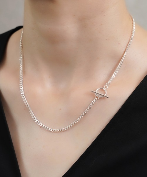 ISOLATION（アイソレーション）の「【ISOLATION / アイソレーション】Silver925 Curve Chain Necklace / カーブチェーンネックレス（ネックレス・レディース・シルバー/シルバー×ゴールド・40cm/50cm/45cm）」の18枚目の写真