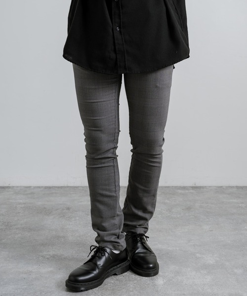 Rocky Monroe(ロッキーモンロー)の「強ストレッチ(twill weave) 裏起毛 6ポケットスキニーパンツ 無地/グレンチェック(チノパンツ・メンズ・チャコールグレー/オフホワイト/ブラック/カーキ/ベージュ/ネイビー・M/L/LL)」の3枚目の写真