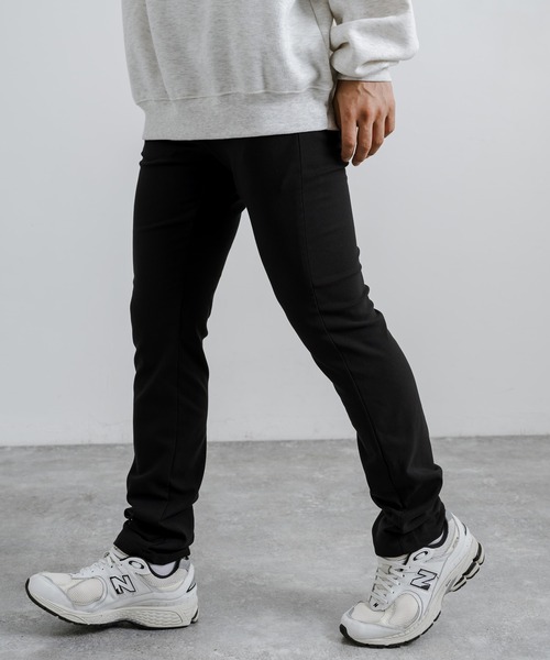 Rocky Monroe(ロッキーモンロー)の「強ストレッチ(twill weave) 裏起毛 6ポケットスキニーパンツ 無地/グレンチェック(チノパンツ・メンズ・チャコールグレー/オフホワイト/ブラック/カーキ/ベージュ/ネイビー・M/L/LL)」の2枚目の写真