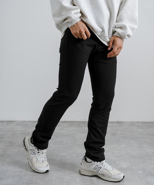Rocky Monroe(ロッキーモンロー)の「強ストレッチ(twill weave) 裏起毛 6ポケットスキニーパンツ 無地/グレンチェック(チノパンツ・メンズ・チャコールグレー/オフホワイト/ブラック/カーキ/ベージュ/ネイビー・M/L/LL)」の12枚目の写真