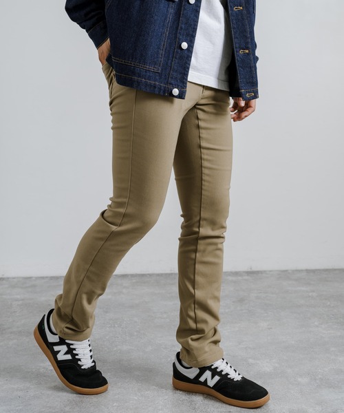 Rocky Monroe(ロッキーモンロー)の「強ストレッチ(twill weave) 裏起毛 6ポケットスキニーパンツ 無地/グレンチェック(チノパンツ・メンズ・チャコールグレー/オフホワイト/ブラック/カーキ/ベージュ/ネイビー・M/L/LL)」の20枚目の写真
