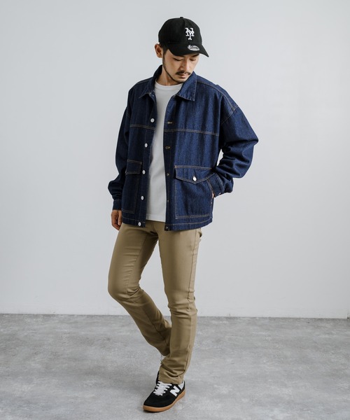 Rocky Monroe(ロッキーモンロー)の「強ストレッチ(twill weave) 裏起毛 6ポケットスキニーパンツ 無地/グレンチェック(チノパンツ・メンズ・チャコールグレー/オフホワイト/ブラック/カーキ/ベージュ/ネイビー・M/L/LL)」の21枚目の写真