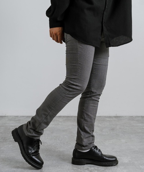 Rocky Monroe(ロッキーモンロー)の「強ストレッチ(twill weave) 裏起毛 6ポケットスキニーパンツ 無地/グレンチェック(チノパンツ・メンズ・チャコールグレー/オフホワイト/ブラック/カーキ/ベージュ/ネイビー・M/L/LL)」の16枚目の写真