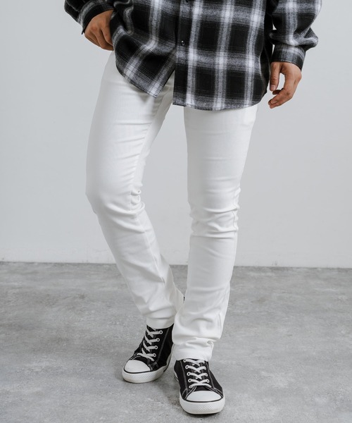 Rocky Monroe(ロッキーモンロー)の「強ストレッチ(twill weave) 裏起毛 6ポケットスキニーパンツ 無地/グレンチェック(チノパンツ・メンズ・チャコールグレー/オフホワイト/ブラック/カーキ/ベージュ/ネイビー・M/L/LL)」の7枚目の写真