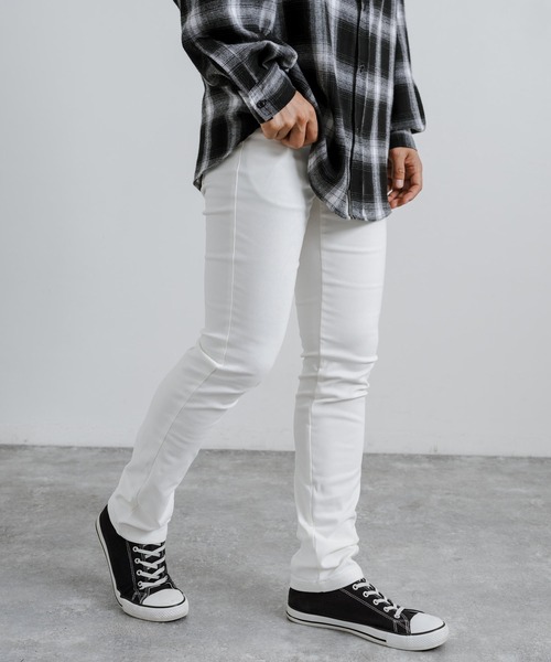 Rocky Monroe(ロッキーモンロー)の「強ストレッチ(twill weave) 裏起毛 6ポケットスキニーパンツ 無地/グレンチェック(チノパンツ・メンズ・チャコールグレー/オフホワイト/ブラック/カーキ/ベージュ/ネイビー・M/L/LL)」の8枚目の写真