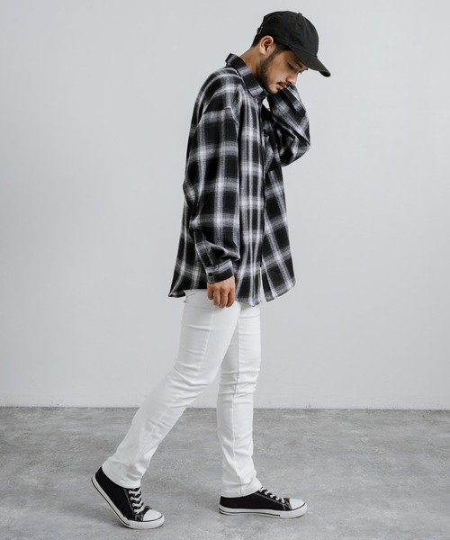 Rocky Monroe(ロッキーモンロー)の「強ストレッチ(twill weave) 裏起毛 6ポケットスキニーパンツ 無地/グレンチェック(チノパンツ・メンズ・チャコールグレー/オフホワイト/ブラック/カーキ/ベージュ/ネイビー・M/L/LL)」の10枚目の写真