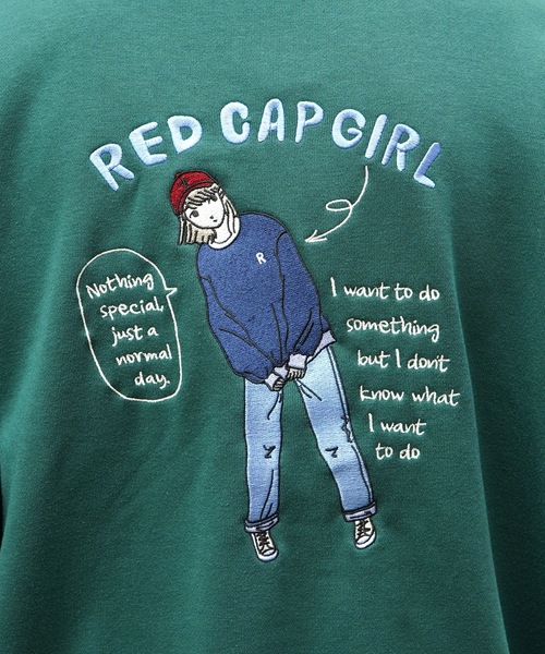 Red Cap Girl（レッドキャプガール）の「【RED CAP GIRL】イラストバックプリント刺繍 裏起毛プルオーバースウェット（スウェット・メンズ・グレー/ネイビー/チャコールグレー/カーキ/ホワイト/ブラック系その他/グレー系その他/ホワイト系その他・M/L）」の17枚目の写真