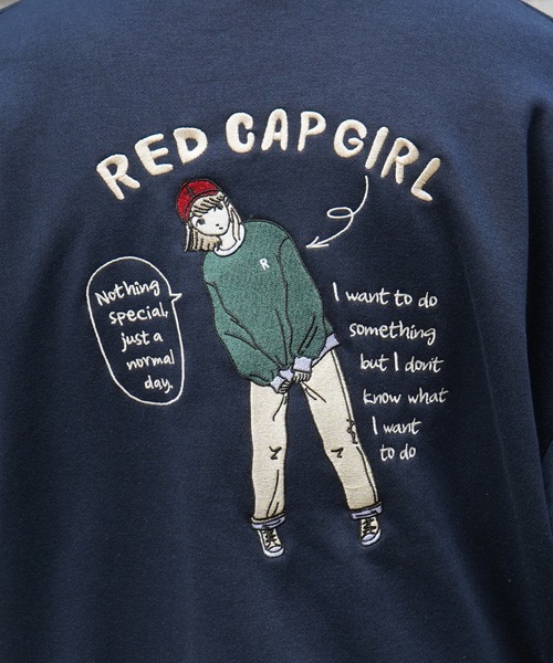 Red Cap Girl（レッドキャプガール）の「【RED CAP GIRL】イラストバックプリント刺繍 裏起毛プルオーバースウェット（スウェット・メンズ・グレー/ネイビー/チャコールグレー/カーキ/ホワイト/ブラック系その他/グレー系その他/ホワイト系その他・M/L）」の21枚目の写真
