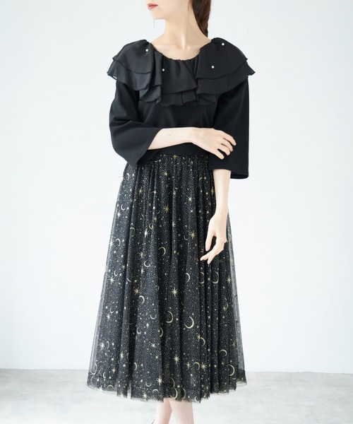 tocco closet(トッコ クローゼット)の「パール付きビックカラー切り替えカットプルオーバー【ZOZO限定カラーあり】(Tシャツ/カットソー・レディース・グレイッシュベージュ/ピンク/ブラック・M)」の16枚目の写真