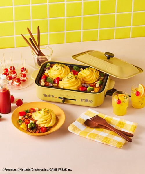 【新品未使用】BRUNO ポケモン ホットプレート BOE118-YE ポケモン コンパクトホットプレート イエロー BRUNO BOE118-YE