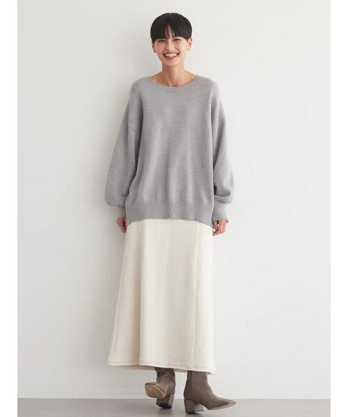 AMERICAN HOLIC（アメリカンホリック）の「バイパチ袖ボリュームニットプルオーバー（ニット/セーター・レディース・アイボリー/ブラック/ブルー/イエロー/ライトグレー系2/レッド・M/L）」の7枚目の写真