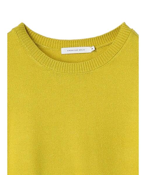 AMERICAN HOLIC（アメリカンホリック）の「バイパチ袖ボリュームニットプルオーバー（ニット/セーター・レディース・アイボリー/ブラック/ブルー/イエロー/ライトグレー系2/レッド・M/L）」の12枚目の写真