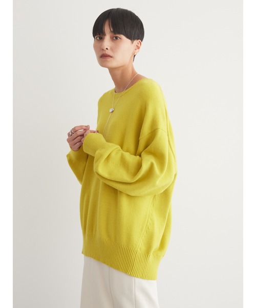 AMERICAN HOLIC（アメリカンホリック）の「バイパチ袖ボリュームニットプルオーバー（ニット/セーター・レディース・アイボリー/ブラック/ブルー/イエロー/ライトグレー系2/レッド・M/L）」の5枚目の写真