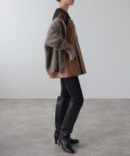 Bonjour Sagan(ボンジュールサガン)の「フェイクレザーペプラムビスチェキャミ(キャミソール・レディース・ブラウン/ブラック・FREE)」の21枚目の写真