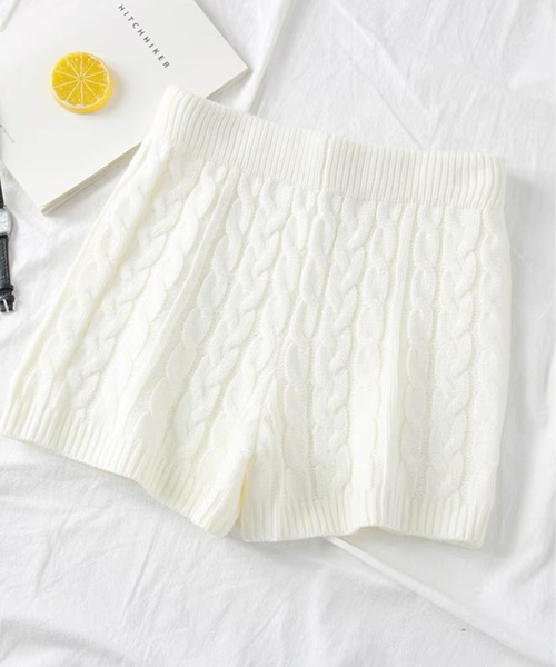 Chick（チック）の「▲ケーブルニットショートパンツ（その他パンツ・レディース・ブラック/ホワイト・FREE）」の8枚目の写真