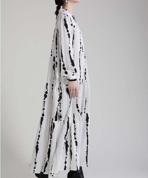 a lot of love（ア ロット オブ ラブ）の「インクモチーフワンピース（ワンピース・レディース・ブラック/ホワイト・FREE）」の6枚目の写真