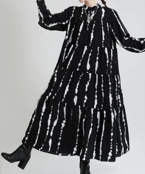 a lot of love（ア ロット オブ ラブ）の「インクモチーフワンピース（ワンピース・レディース・ブラック/ホワイト・FREE）」の8枚目の写真