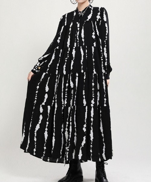 a lot of love（ア ロット オブ ラブ）の「インクモチーフワンピース（ワンピース・レディース・ブラック/ホワイト・FREE）」の12枚目の写真