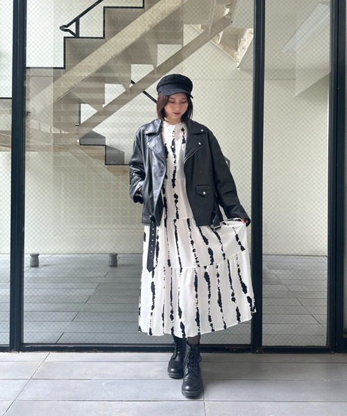 a lot of love（ア ロット オブ ラブ）の「インクモチーフワンピース（ワンピース・レディース・ブラック/ホワイト・FREE）」の20枚目の写真