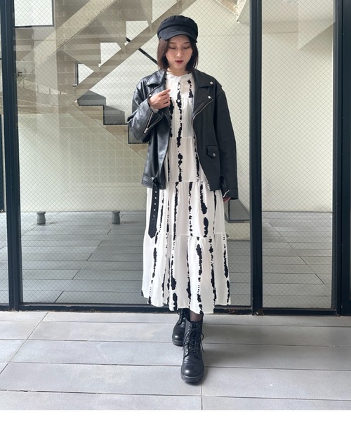 a lot of love（ア ロット オブ ラブ）の「インクモチーフワンピース（ワンピース・レディース・ブラック/ホワイト・FREE）」の19枚目の写真