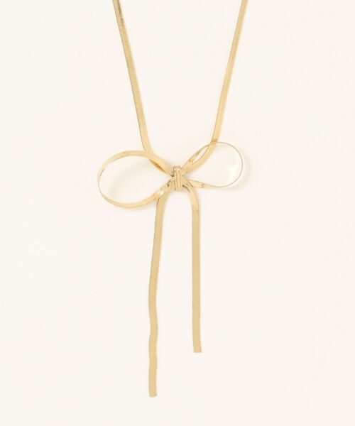 LOWRYS FARM(ローリーズファーム)の「ステンレスリボンネックレス 989813(ネックレス・レディース・シルバー/ゴールド・FREE)」の2枚目の写真