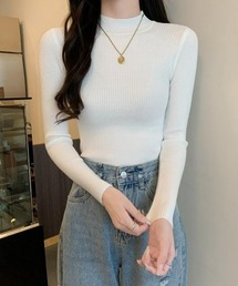 肌触りが良い無地リブニット