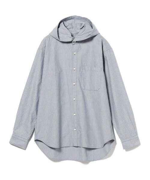 ts(s)（ティーエスエス）の「ts(s) / Pin Stripe Cotton Oxford Cloth Hooded Shirt（シャツ/ブラウス・メンズ・ブルー・2/1/3）」の2枚目の写真