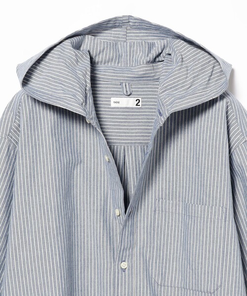 ts(s)（ティーエスエス）の「ts(s) / Pin Stripe Cotton Oxford Cloth Hooded Shirt（シャツ/ブラウス・メンズ・ブルー・2/1/3）」の3枚目の写真