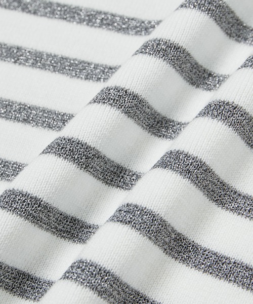 SALON adam et rope'(サロン アダム エ ロペ)の「スウェットライククロップドプルオーバー 無地/ボーダー【洗える】(Tシャツ/カットソー・レディース・ホワイト系その他3/サックスブルー/ブラック・FREE)」の22枚目の写真
