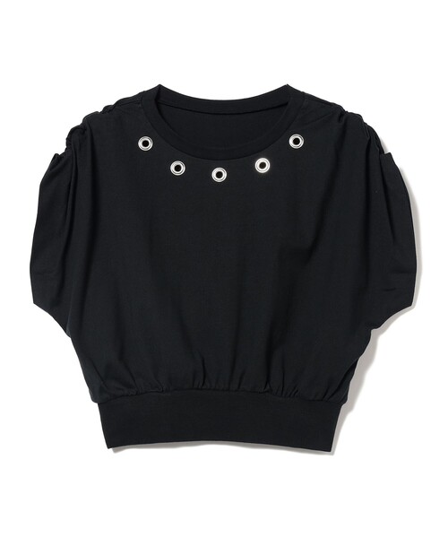 Ray BEAMS（レイビームス）の「Ray BEAMS / ハトメネック フレンチスリーブ Tシャツ（Tシャツ/カットソー・レディース・ブラック/ホワイト・ONE SIZE）」の20枚目の写真