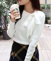 titty＆Co. PETIT | 【titty&Co.PETIT】リボンリブニットトップス(ニット/セーター)