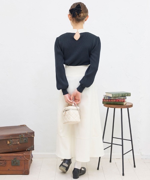 titty＆Co. PETIT（ティティアンドコープティ）の「【titty&Co.PETIT】リボンリブニットトップス（ニット/セーター・レディース・ブラック/ホワイト・FREE）」の10枚目の写真