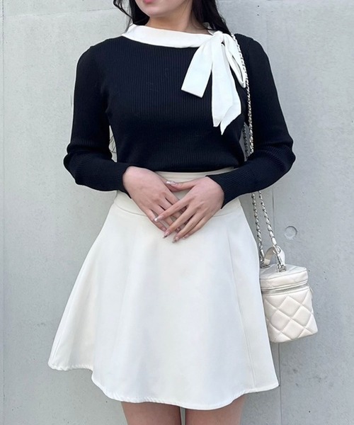 titty＆Co. PETIT（ティティアンドコープティ）の「【titty&Co.PETIT】リボンリブニットトップス（ニット/セーター・レディース・ブラック/ホワイト・FREE）」の15枚目の写真