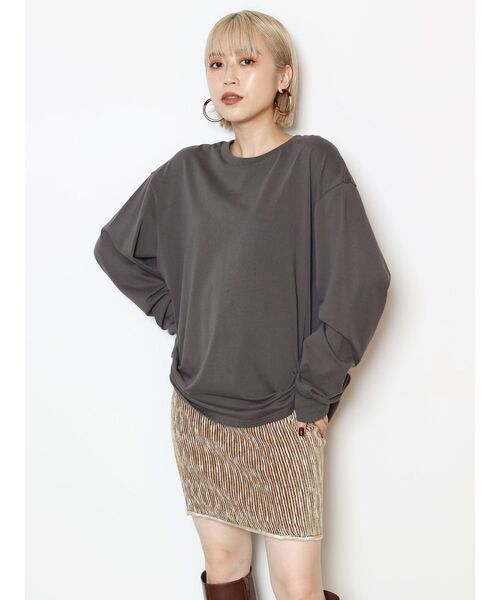 MURUA(ムルーア)の「グラデーションガーターニットミニスカート(スカート・レディース・ブラウン/ネイビー/マスタード・FREE)」の19枚目の写真