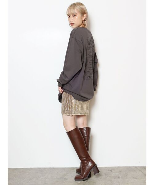 MURUA(ムルーア)の「グラデーションガーターニットミニスカート(スカート・レディース・ブラウン/ネイビー/マスタード・FREE)」の14枚目の写真