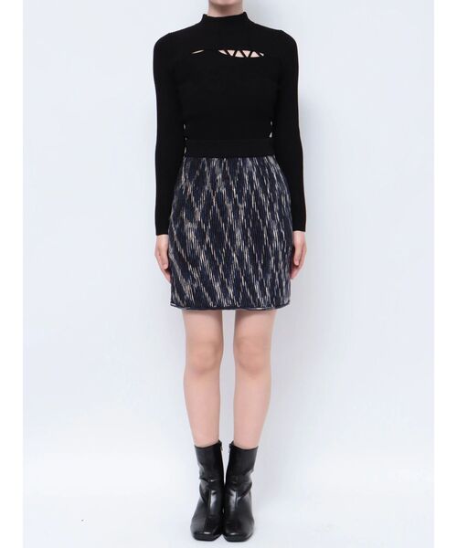 MURUA(ムルーア)の「グラデーションガーターニットミニスカート(スカート・レディース・ブラウン/ネイビー/マスタード・FREE)」の7枚目の写真