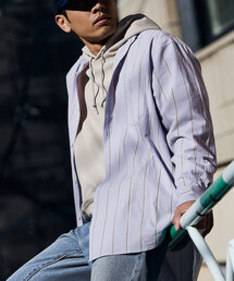 417 EDIFICE | ボイル レギュラーカラーストライプシャツ(シャツ/ブラウス)