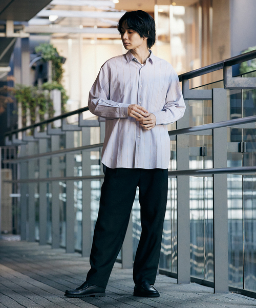 417 EDIFICE（フォーワンセブンエディフィス）の「ボイル レギュラーカラーストライプシャツ（シャツ/ブラウス・メンズ・ベージュ/ブラウン/ホワイト/サックスブルー・LARGE/MEDIUM/SMALL）」の10枚目の写真