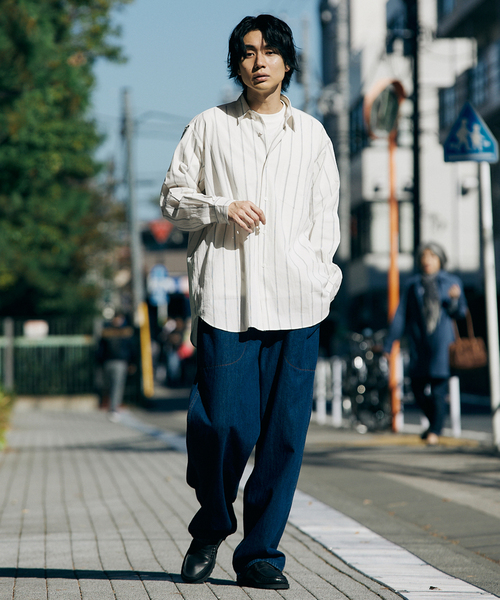 417 EDIFICE（フォーワンセブンエディフィス）の「ボイル レギュラーカラーストライプシャツ（シャツ/ブラウス・メンズ・ベージュ/ブラウン/ホワイト/サックスブルー・LARGE/MEDIUM/SMALL）」の11枚目の写真