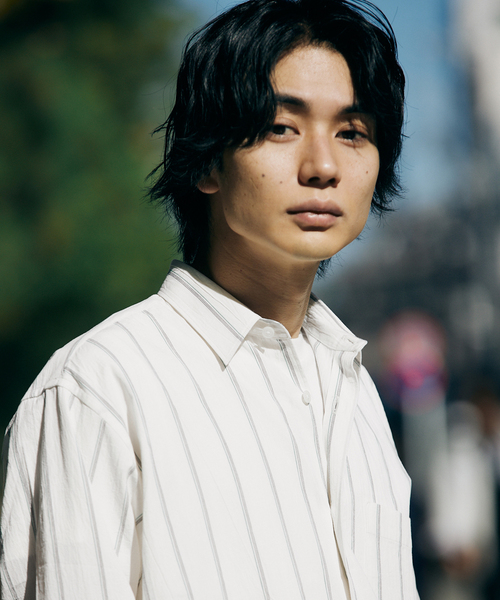 417 EDIFICE（フォーワンセブンエディフィス）の「ボイル レギュラーカラーストライプシャツ（シャツ/ブラウス・メンズ・ベージュ/ブラウン/ホワイト/サックスブルー・LARGE/MEDIUM/SMALL）」の18枚目の写真