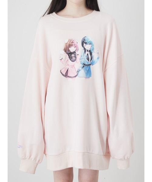 Jamie エーエヌケー（ジェイミーエーエヌケー）の「EMOSIAHイラストプルオーバー（Tシャツ/カットソー・レディース・ピンク/ブラック/ブルー/ホワイト・M）」の6枚目の写真