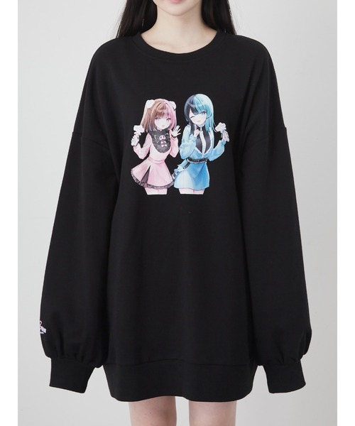 Jamie エーエヌケー（ジェイミーエーエヌケー）の「EMOSIAHイラストプルオーバー（Tシャツ/カットソー・レディース・ピンク/ブラック/ブルー/ホワイト・M）」の9枚目の写真