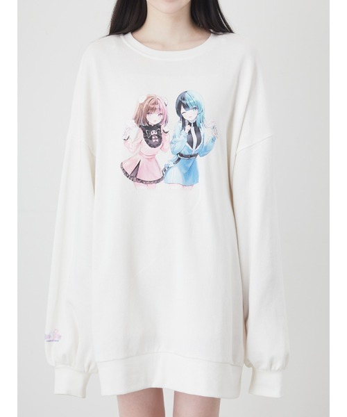 Jamie エーエヌケー（ジェイミーエーエヌケー）の「EMOSIAHイラストプルオーバー（Tシャツ/カットソー・レディース・ピンク/ブラック/ブルー/ホワイト・M）」の18枚目の写真