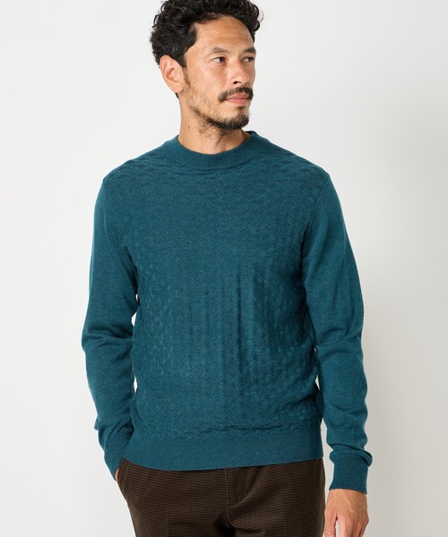 セール】ランダムヘリンボン編み12Gジャカードニット（ニット/セーター